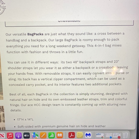 Holy Cow Couture Red and Black Fringe Shoulder/backpack Bag - Picture 4 of 11